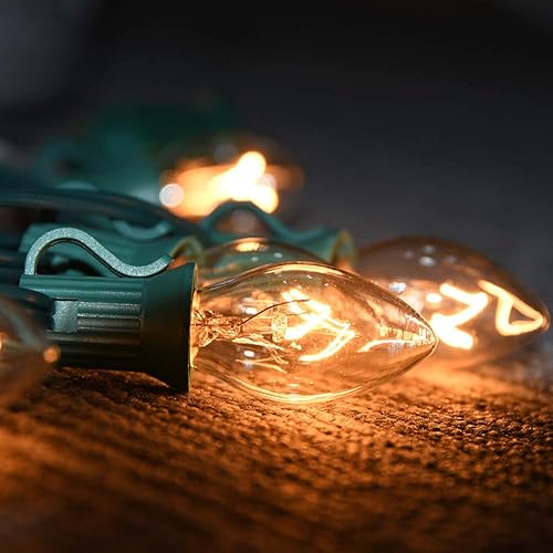 Vista 36 de GOOTHY Paquete de 25 bombillas de repuesto C7 multicolor de Navidad, bombillas de cerámica multicolor para Navidad, exteriores, patio