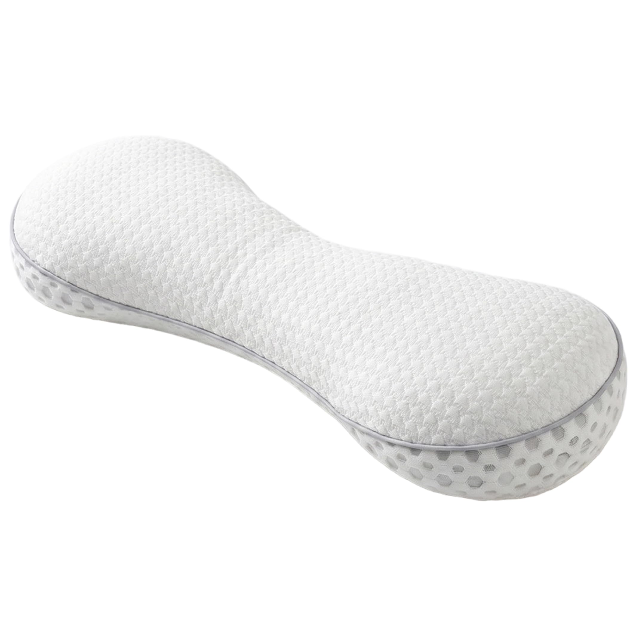 Bemonew Buckwheat Neck Pillow, Ergonomic Curved Neck Support, Buckwheat Pillow for Back and Side Sleepers (white)