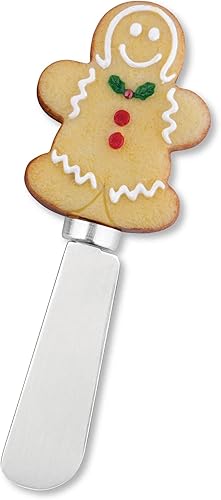 Miniatura 3 de Supreme Housewares Cuchillos esparcidores de queso y mantequilla, decoración navideña, mango de resina pintado a mano con hoja de acero inoxidable,