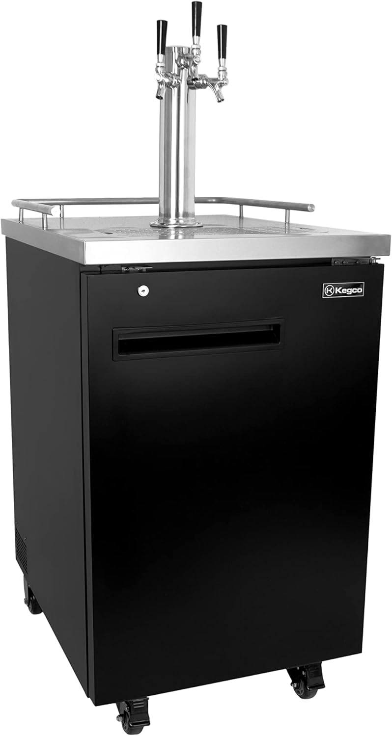 Kegco 24" Wide Homebrew Triple Tap Black Commercial Kegerator