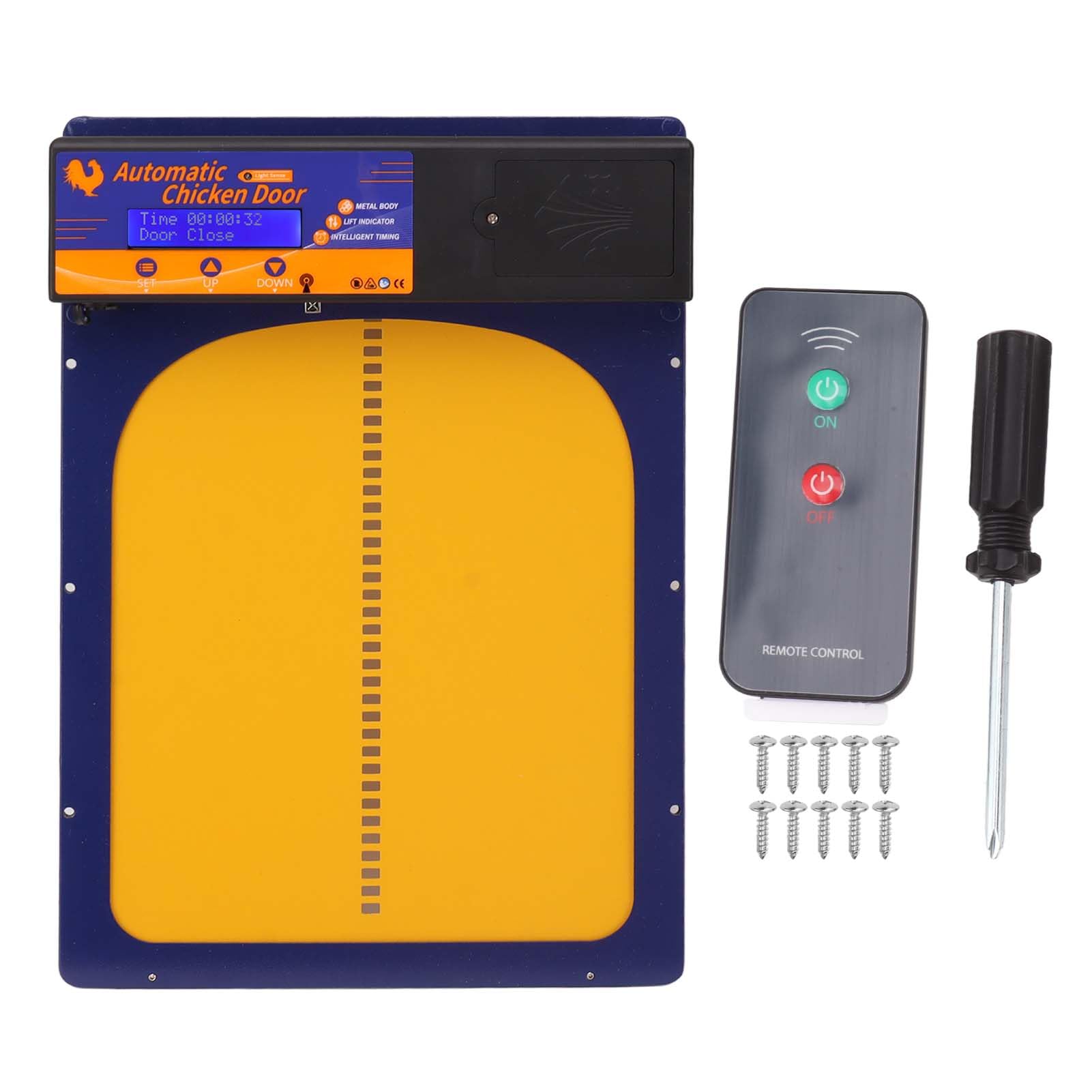 Porta per polli Automatica 3 in 1 Forniture per Habitat per pollame LED Sensazione di Luce con Telecomando Apriporta Automatico per pollaio IP45 per Pollo Anatra Oca (Gioiello Blu)