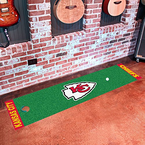 Fanmats 9016 Kansas City Chiefs Putting Green Mat - 1.5Ft. X 6Ft. - Kc Arrow Primary Logo #TOP1