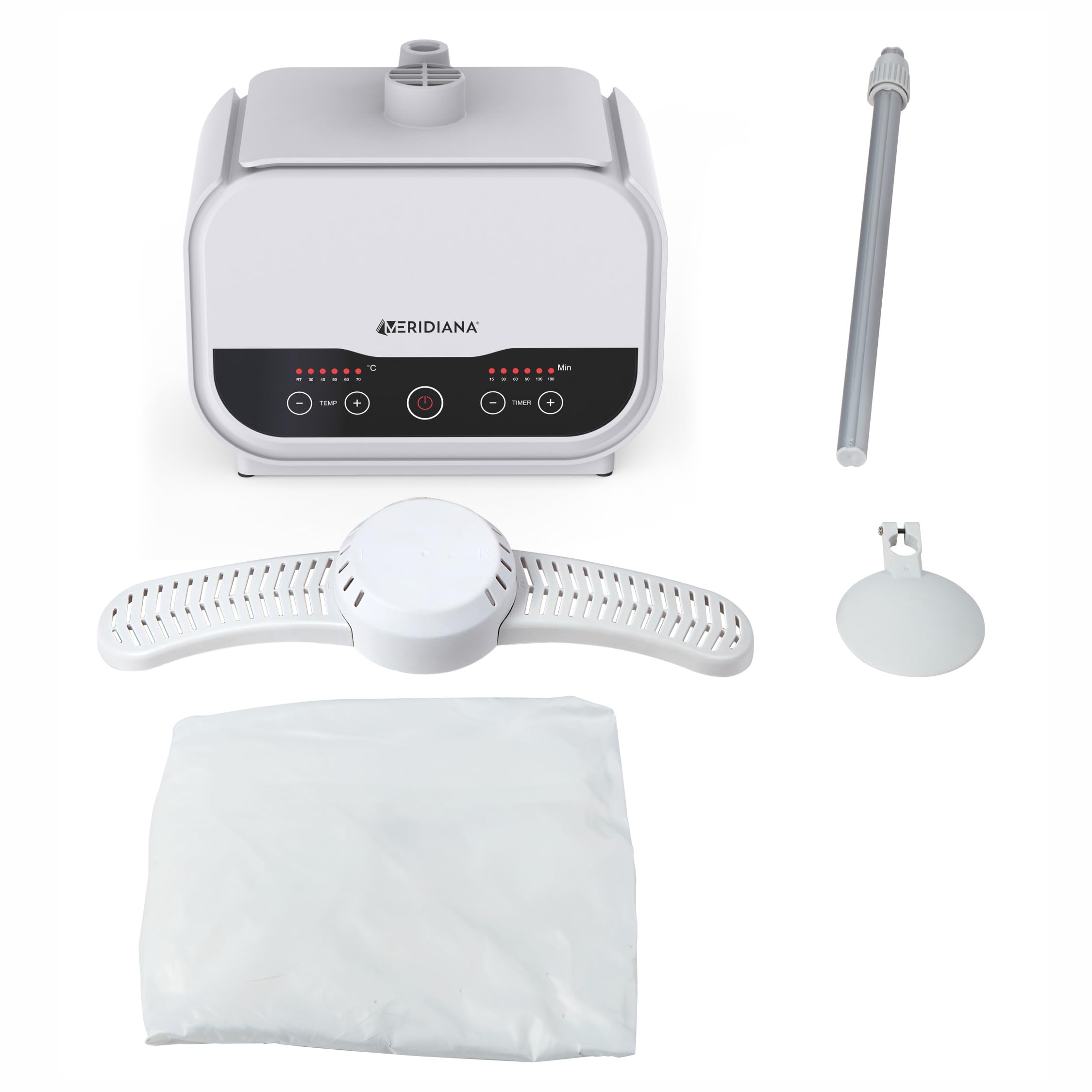 Meridiana Manichino per Stirare e Asciugare Camicie, Stiratore verticale Timer 180 min, Asta Telescopica in Alluminio, Asciuga e Stira camicie Automatico 1200 W, Ferro da stiro verticale