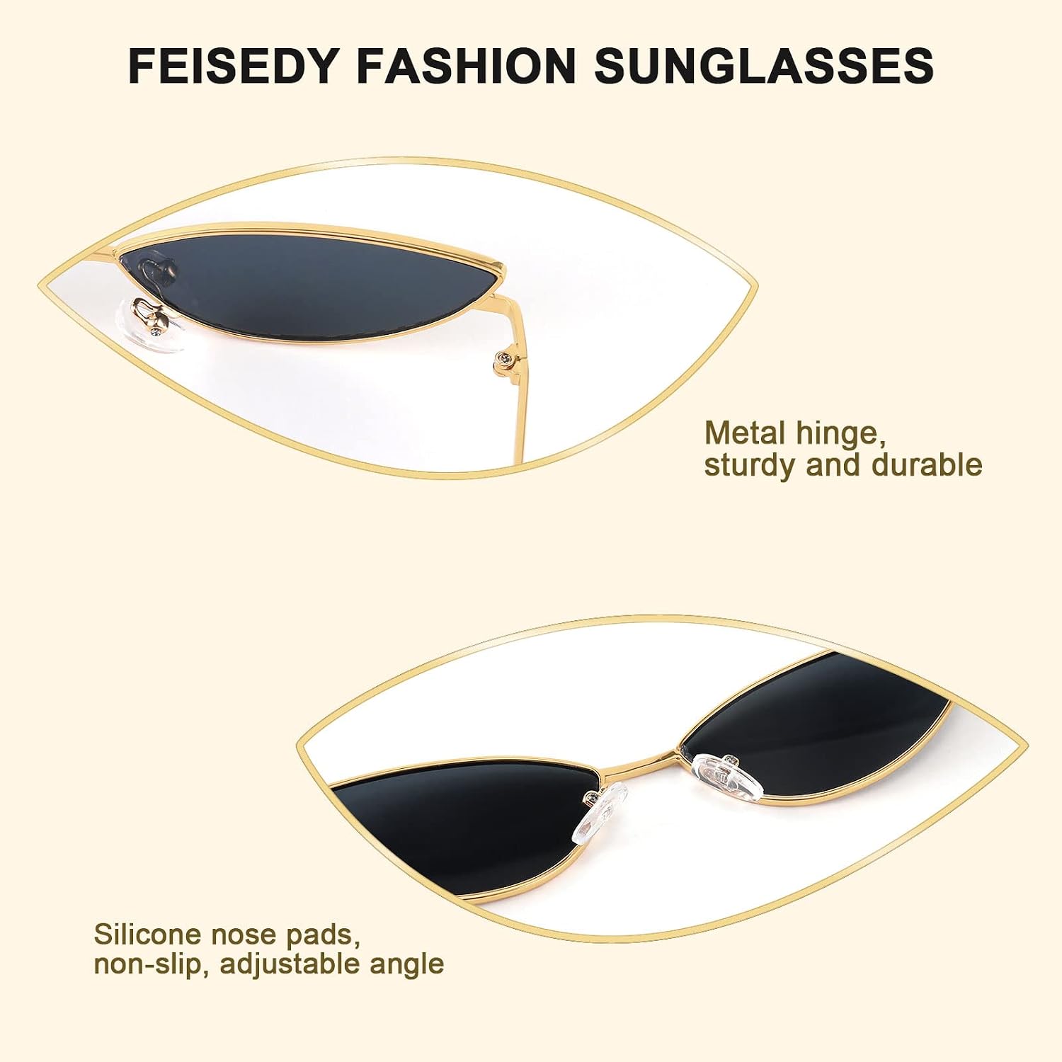 FEISEDY Y2K Sunglasses for women Men Fashion Cateye Designer B2298 image 5