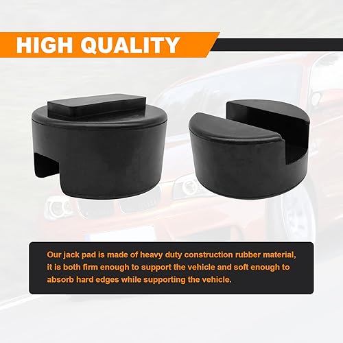 Miniatura 3 de 2 unids Car Lift JackJack Stand Adapter Pinch Weld Jack Pad para BMW y 1 3 4 5 Series Ranurado Goma Jack Pad Frame Rail Protector Square Poliuretano