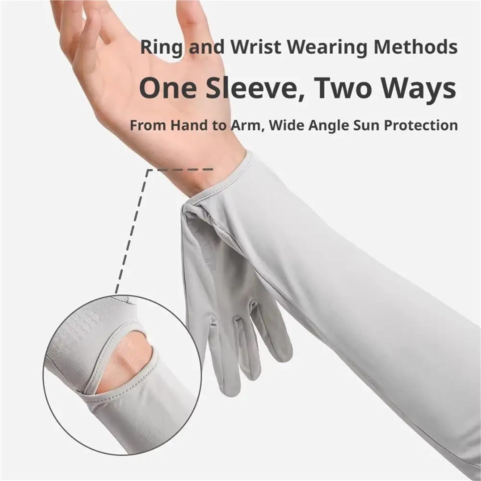 Mangas De Brazo De Seda De Hielo Con Guantes Integrados for Hombres Mujeres Bloqueador Solar Enfriamiento Ciclismo Conducción Al Aire Libre