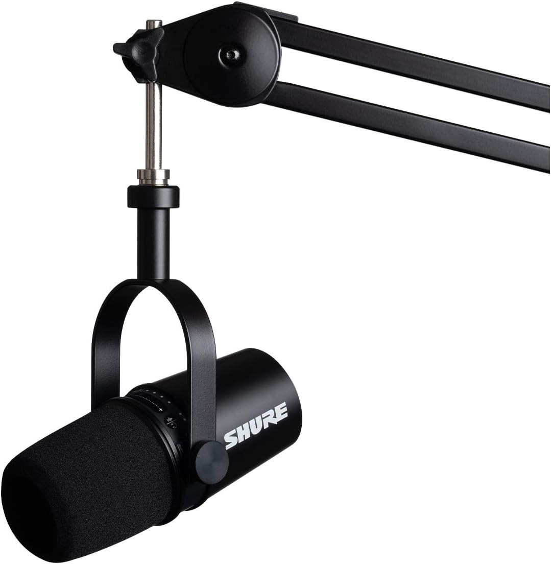 Shure MV7 XLR/USB Dynamic Podcasting Microphone (Black) : Musical Instruments