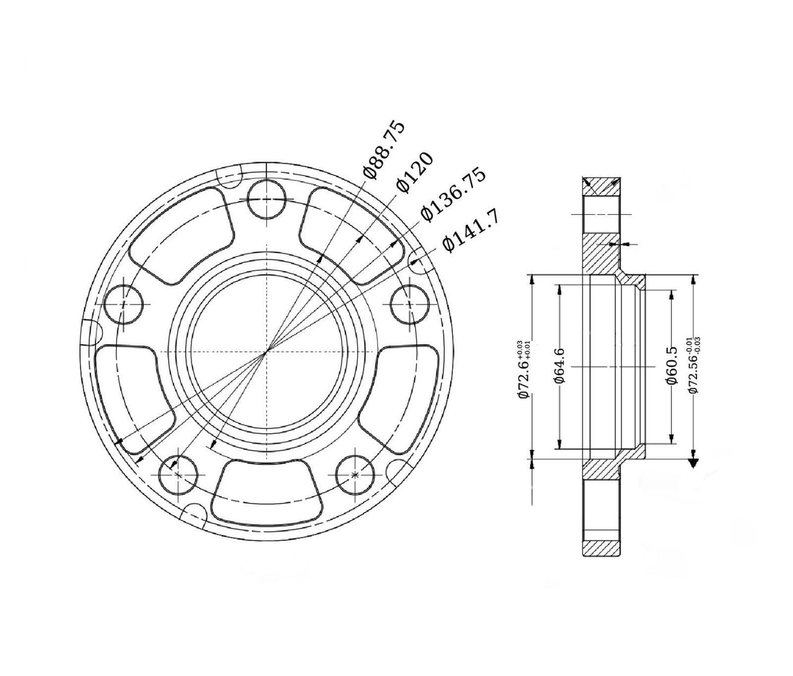 Distanziali per Ruote per Serie E/F 12/15/20 Mm 5 Alette