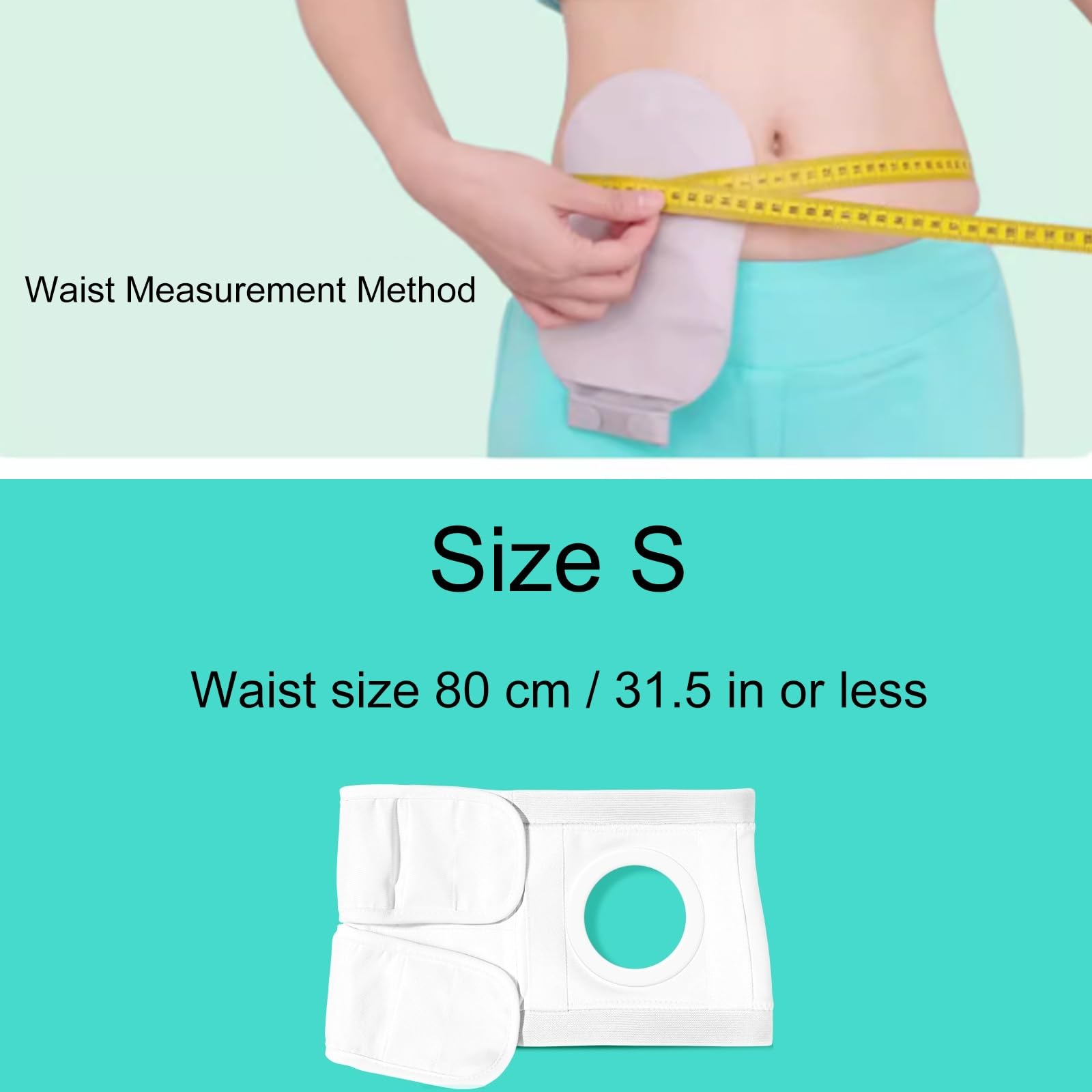 Ostomiegürtel, Stoma Gürtel, Stoma Zubehör, Antikollisionsschutz für Sport und Arbeit, Verstellbare Stütze zur Vorbeugung von Parastomalen Hernien für Männer und Frauen(S)