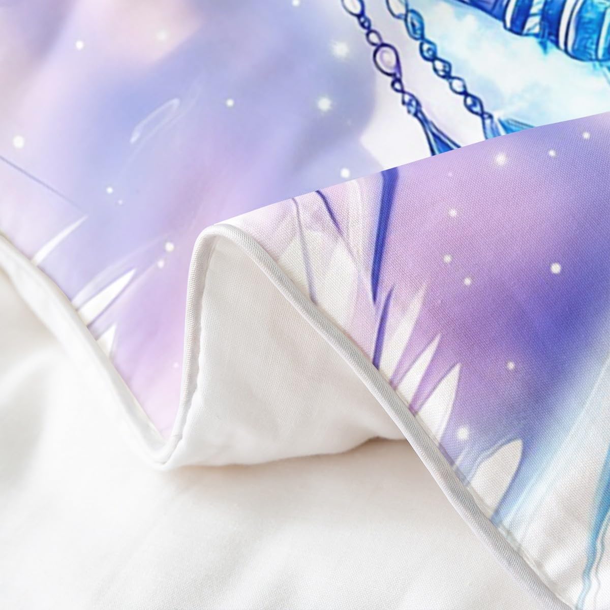 Homewish Ropa de cama de algodón con diseño de lobo, color azul y lila, diseño de atrapasueños, 135 x 200 cm
