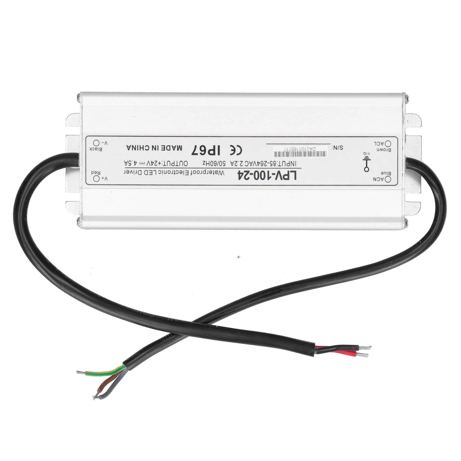 Alimentatore LED da 100 W 24 V CC IP67 impermeabile Alimentatore switching a uscita singola LPV-100-24 per strisce luminose a LED, luci esterne