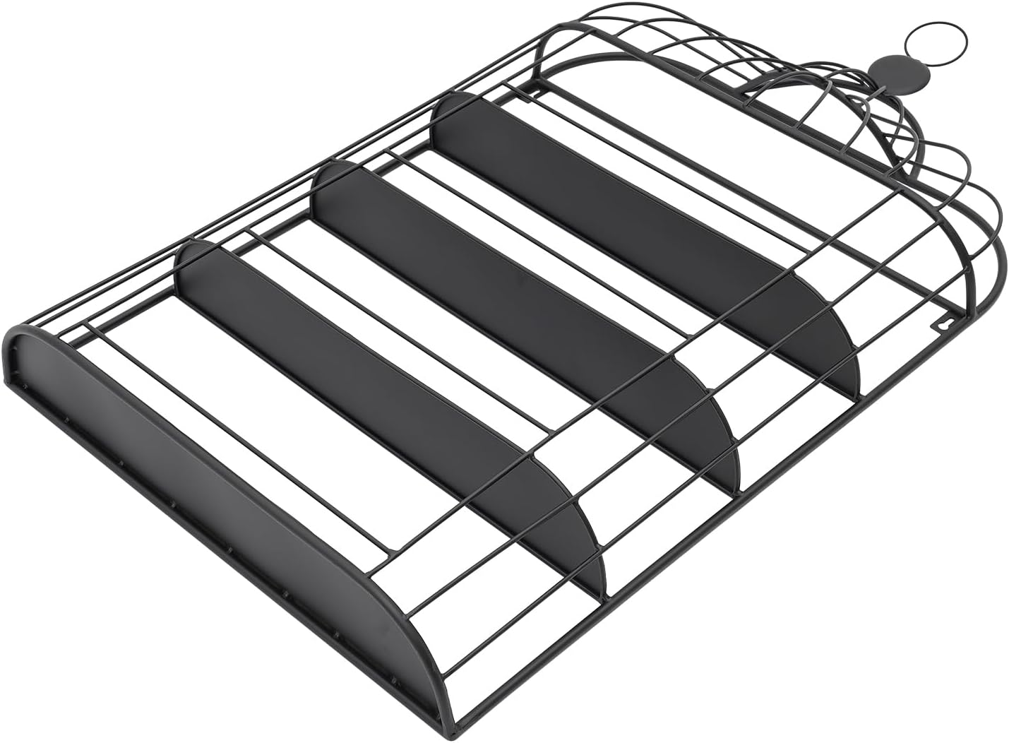 4-Tier Nail Polish Wall Racks 20 * 37 Inch Hold Up to 200 Bottles Birdcage Iron Nail Polish Shelf Organizer Wall Mounted 4 Rows (Black)