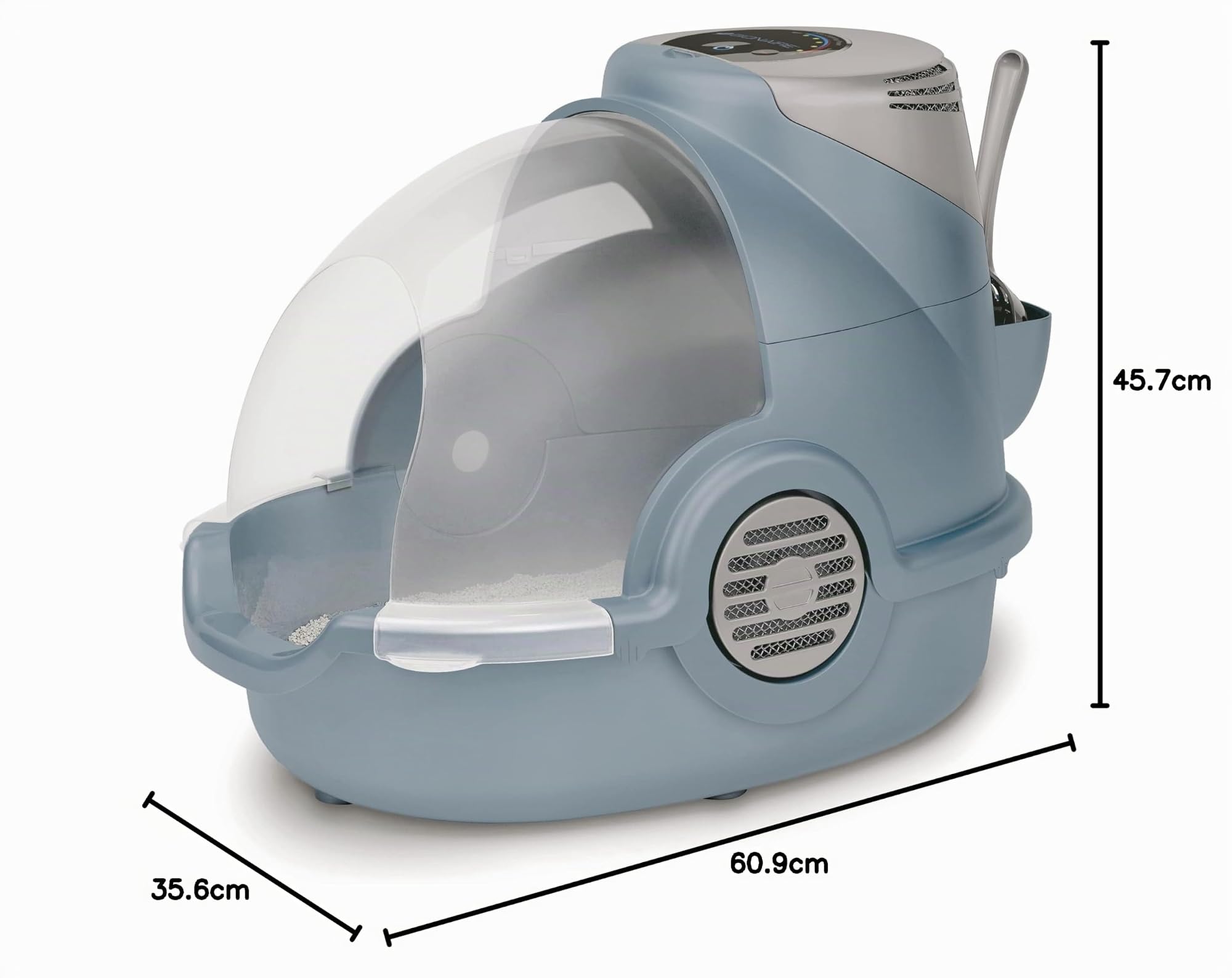 Oster Katzentoilette (mit elektr. Geruchsentferner, Katzenklo mit Ventilator, geringer Stromverbrauch 3 kW, moderne Filter-Technologie)