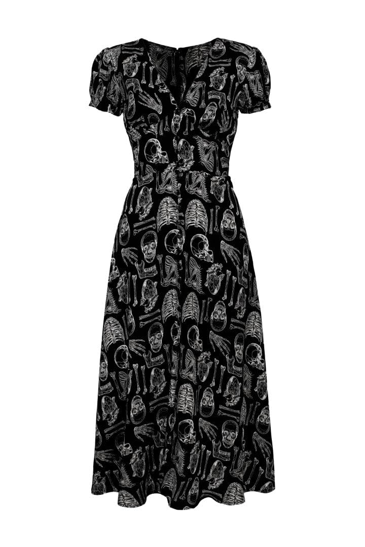 Hell Bunny Anatomy Black Sweetheart Neckline Maxi Dress L