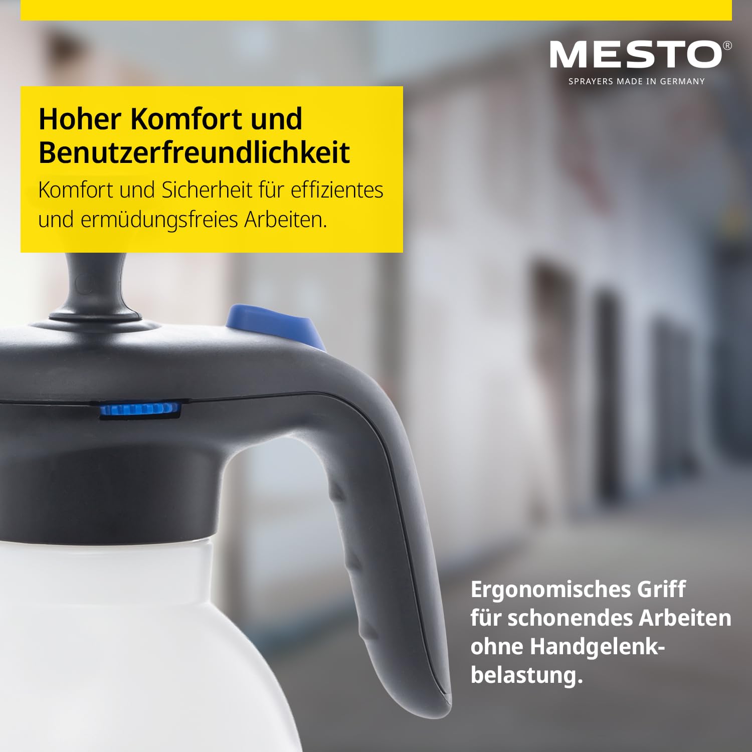 MESTO 3132FE FOAMER Drucksprüher 1,5L Schaumsprüher | Schaumgerät mit EPDM-Dichtungen | Foam Sprayer für Automotive Reinigung | Schaum Sprühflasche | Spezial-Flachstrahldüse 110-06 | inkl. Fleecepads