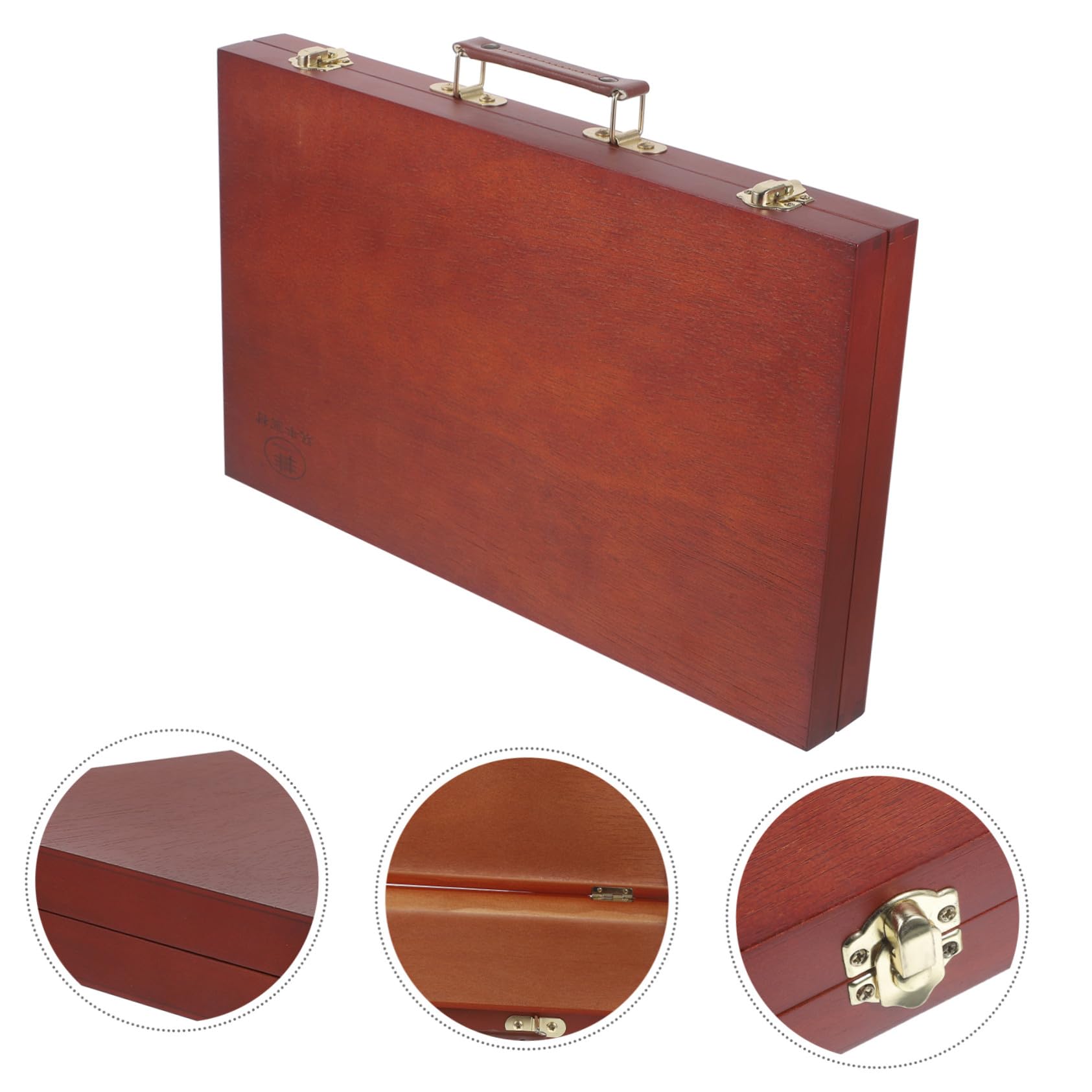 Hemobllo Boîte à Outils De Peinture Multifonctionnelle en Bois pour Artistes, Couleur Noyer, Portable Et Légère, pour Rangement Pigments Et Crayons, Utilisation Scolaire Et Atelier d'art
