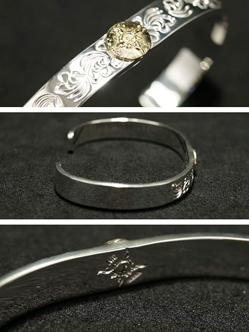 Amazon | [ファーストアローズ] K18付き唐草彫り バングル FIRST