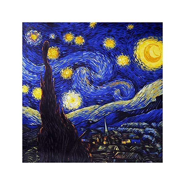 laprée - Schal Seide Damen Seidenschal Kunstreproduktion mit handgerolltem Rand 90 * 90cm - Vincent Van Gogh Claude…