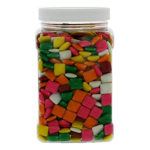 Chicle tamaño bocado 2.5 libras – Original Bulk Varios colores en 48 onzas líquidas listo para regalo reutilizable tarro cuadrado