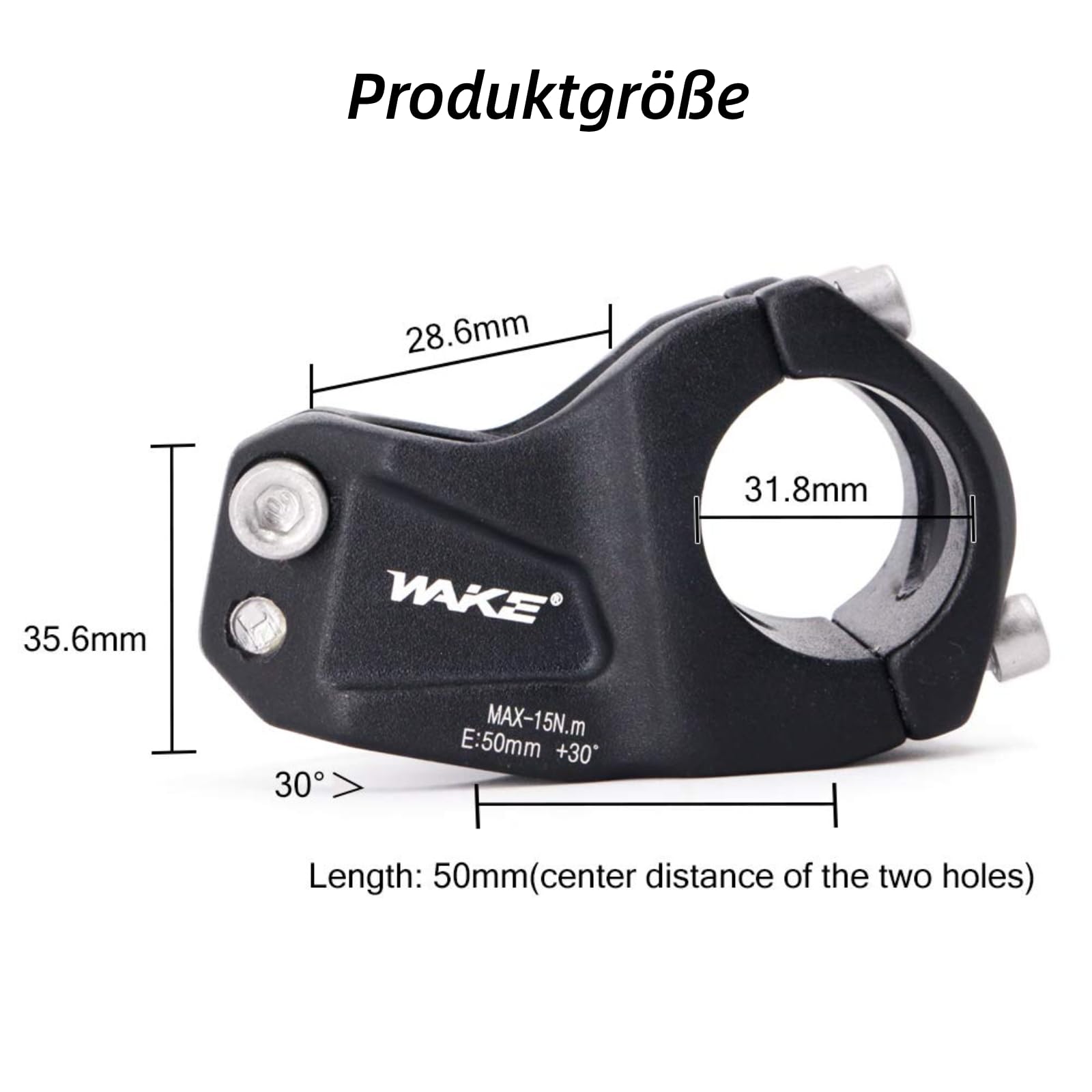 GoHZQ Fahrrad Vorbau 30° Grad 31,8 mm Fahrrad Lenkervorbau 50 mm Aluminiumlegierung Mountainbike Lenkerschaft für Fahrrad, Rennrad, MTB, BMX
