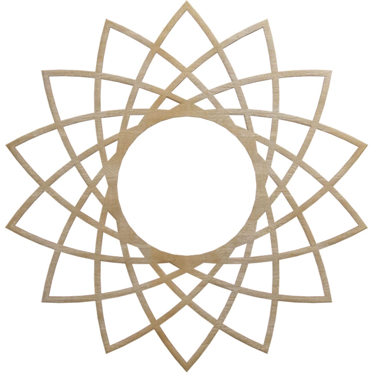 Ekena Millwork 26"OD x 10"ID x 1/4"T Eleanor Wood Fretwork Pierced Ceiling Medallion, Birch