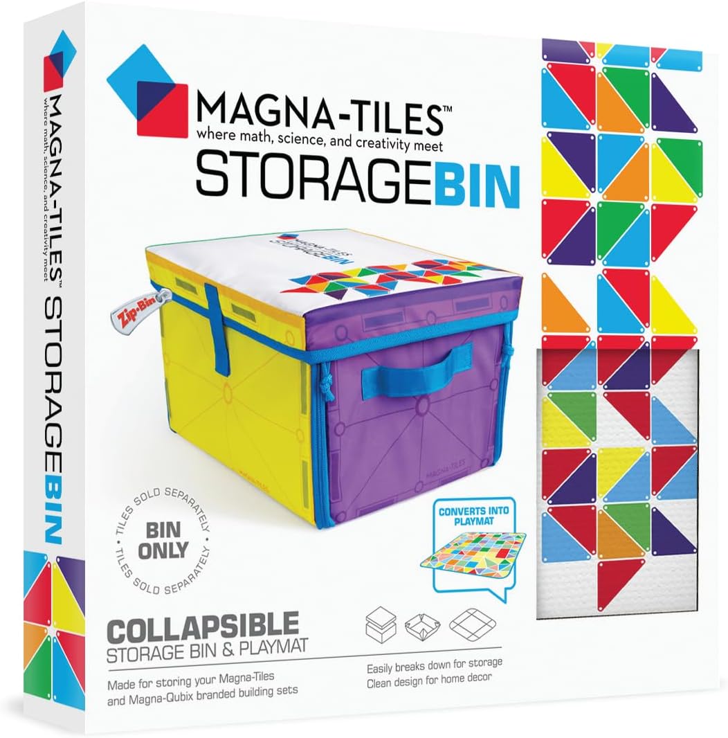 MAGNATILES Storage Bin Interactive PlayMat Original Magnetic Building Brand