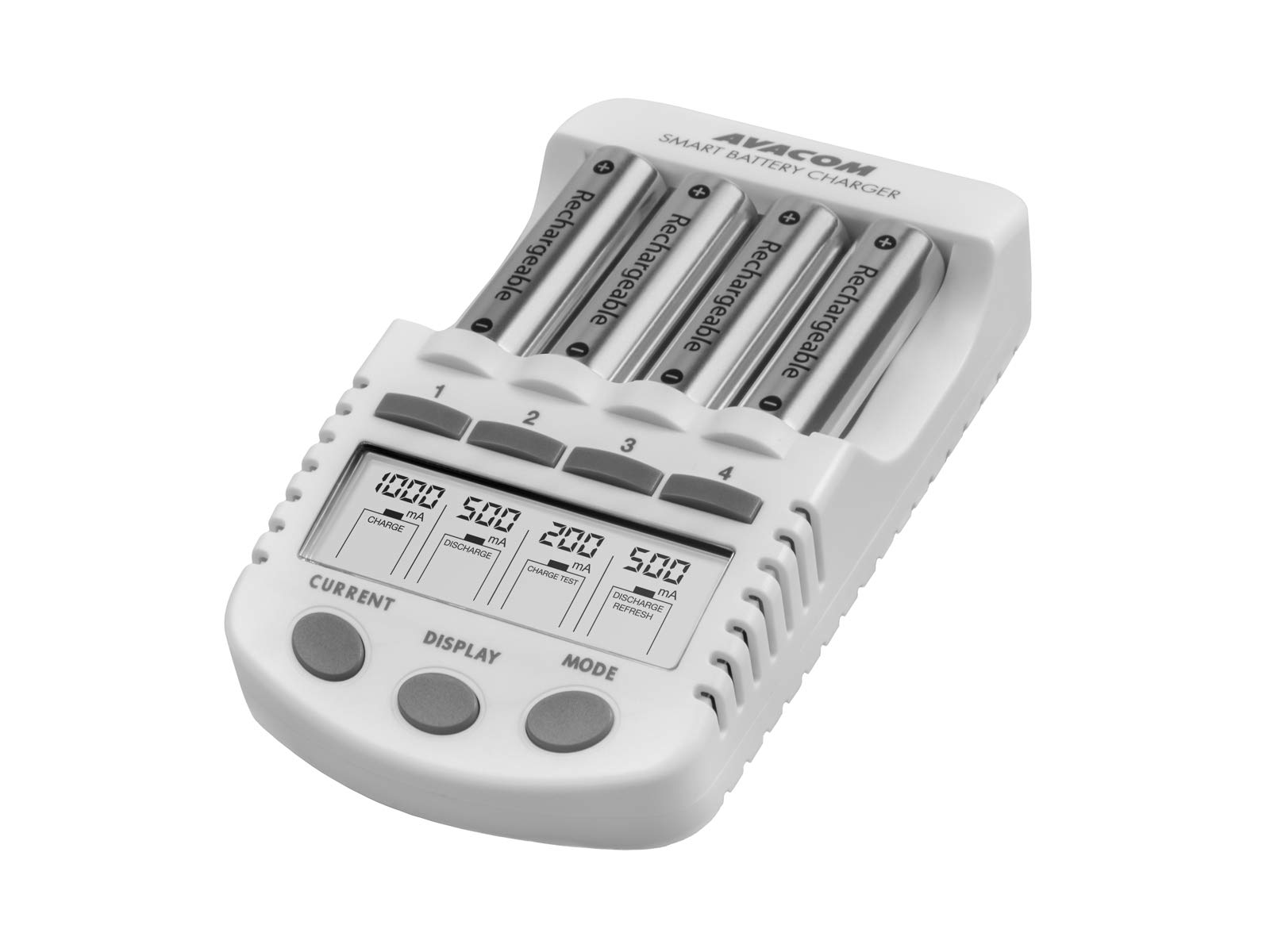 caricatore Intelligent Quattro Canali (AA, AAA) Ni-MH, Ni-Cd Bianco
