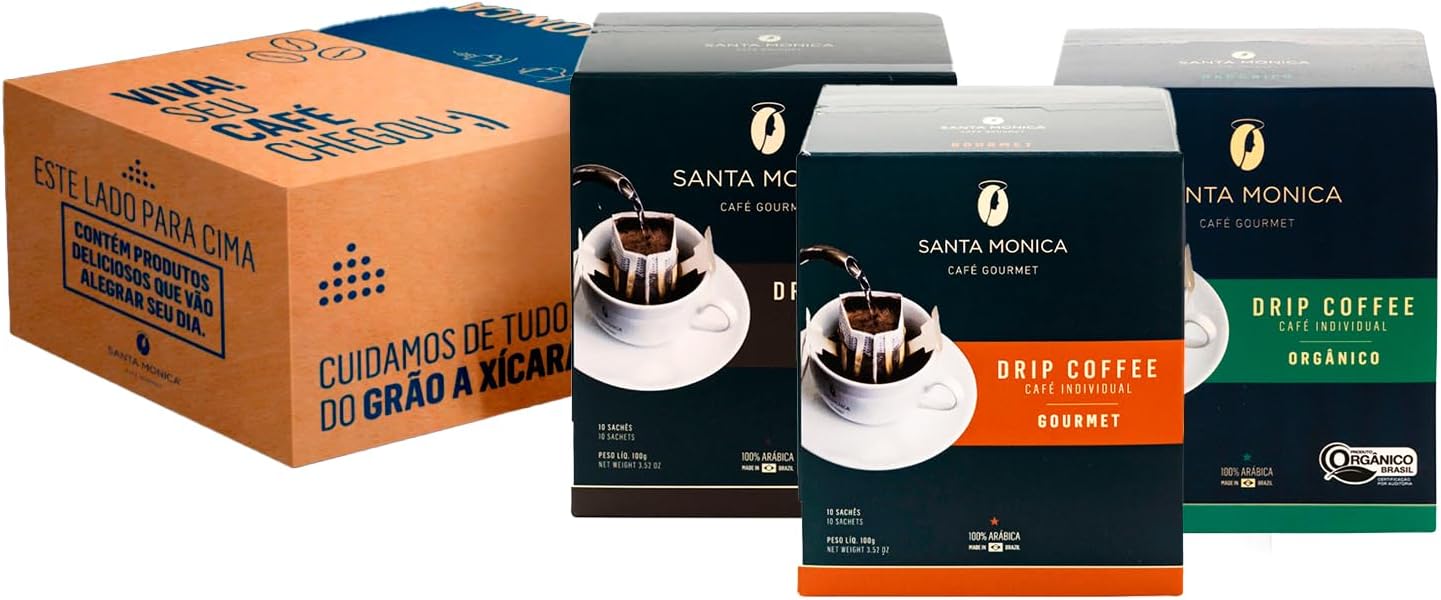 Pack Café Santa Monica Drip Coffee Gourmet, Intenso, Orgânico 3 ...