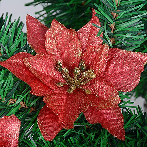 SERWOO 24 x 15 cm, fiori artificiali, argento e