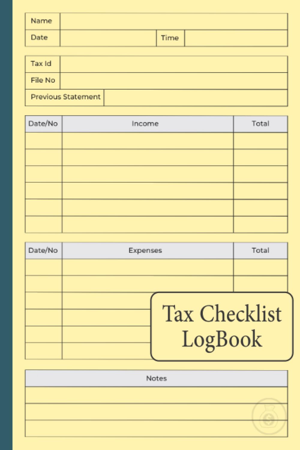 Tax Checklist Log book Log Book for Tax Business