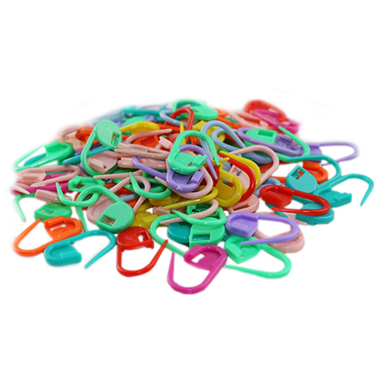 matumou 100Pcs Mixed color Craft Crochet Locking Stitch Clip Markers Holders
