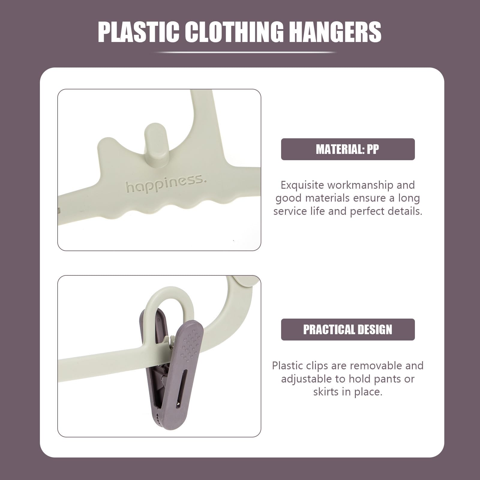 HANABASS Perchas Telescópicas para Ropa Infantil Pinzas para Pantalones, Material PP, Uso en Armarios y Hogar, Juego de 10 Piezas para Niñas