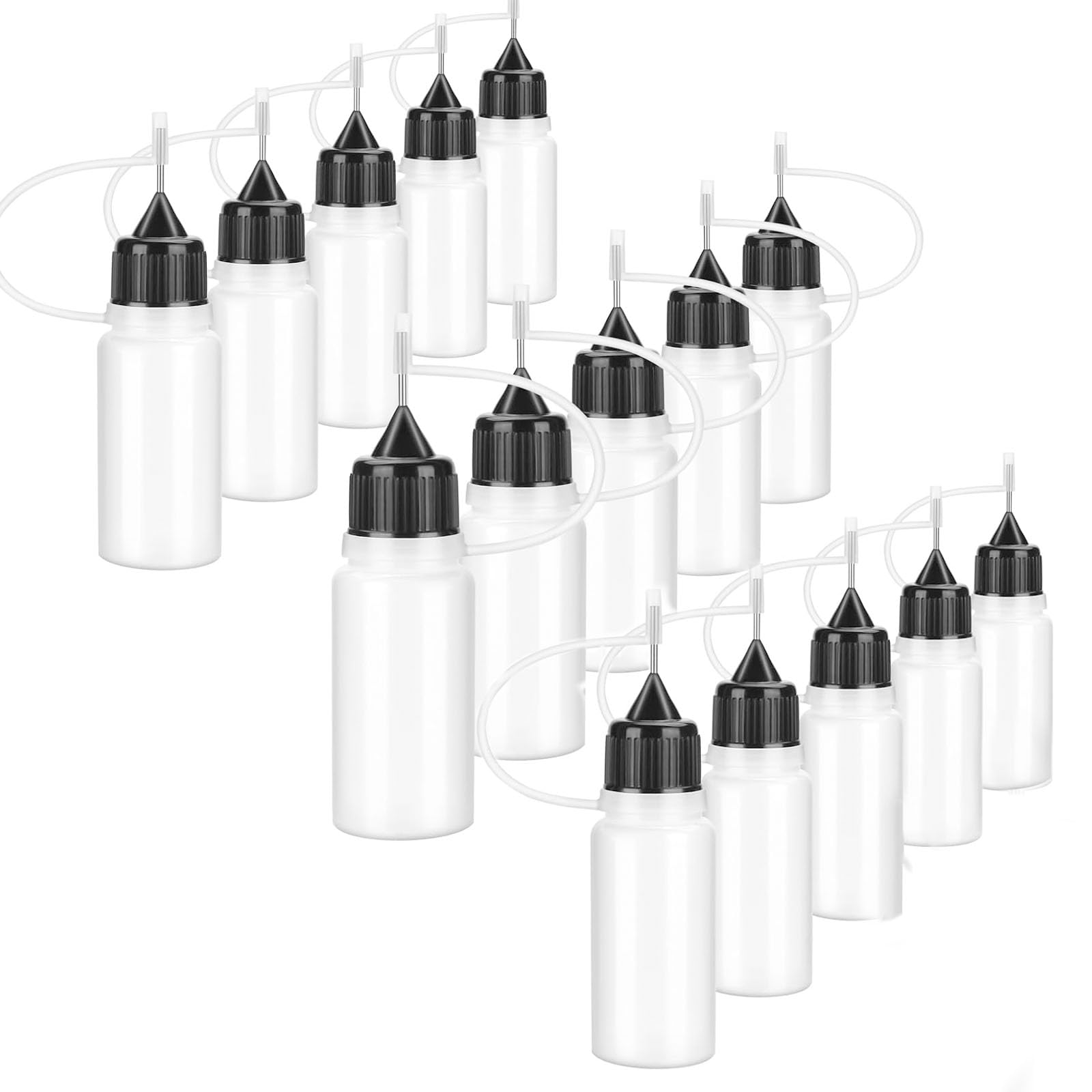 Xianjuun 30 Pcs Precision Tip Applicator Bottles, 50 ml Liquid Dropper Filling Bottles, Needle Tip Glue Bottle for DIY Quilling Craft, Oiler Bottle, Small Gluing Projects, Acrylic Painting