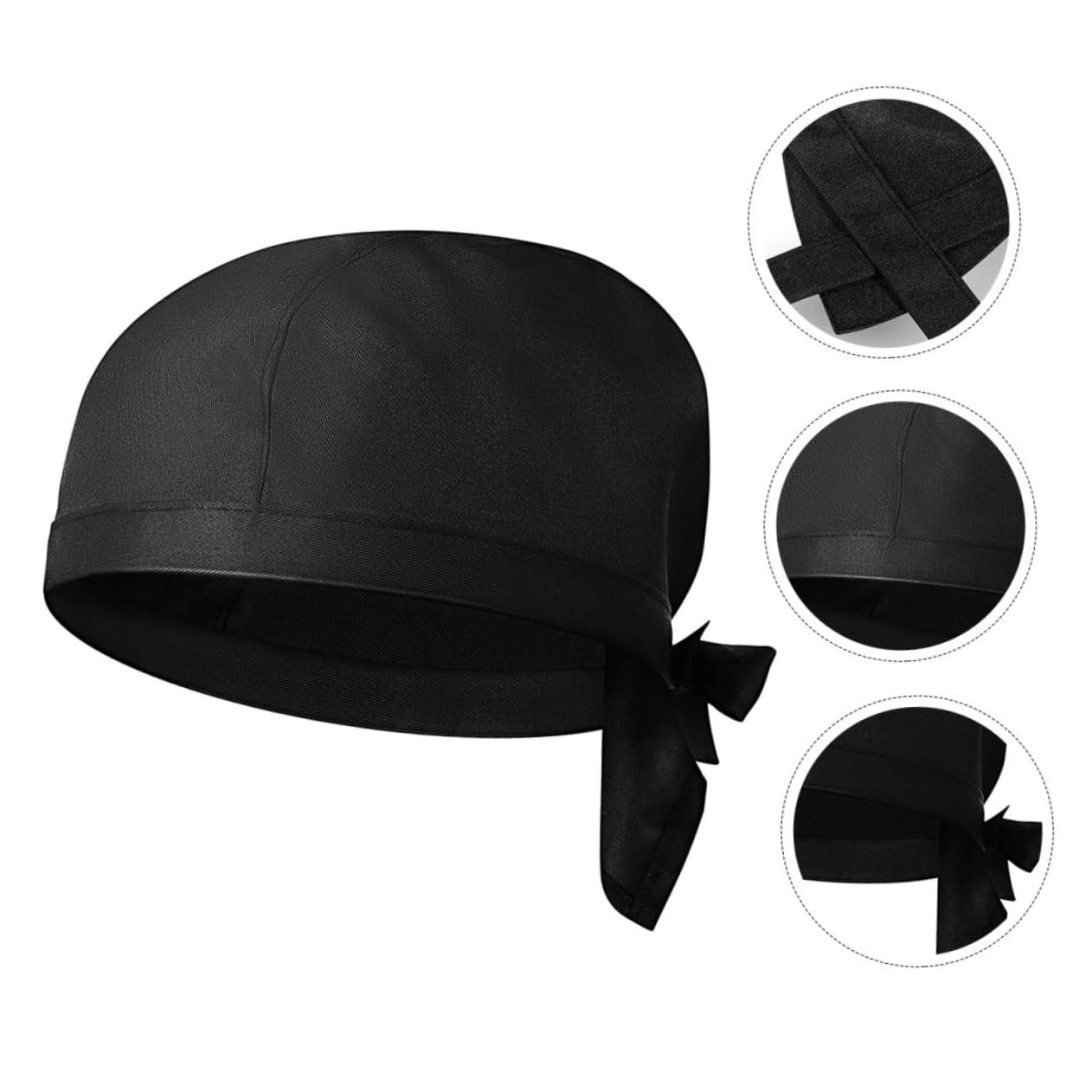 LIFKOME Cappello da Cuoco Cucina 9 Pezzi in Cotone Nero Professionale