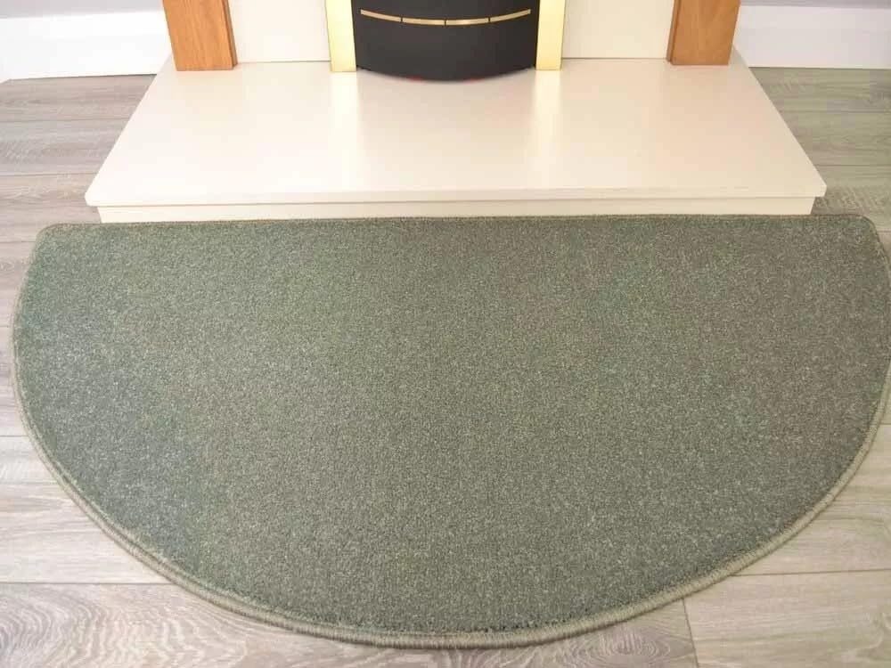 Half Moon Rug Fireplace Living Room Hearth Semi Circle Floor Rugs (New Green, 70cm x 137cm) — image 1