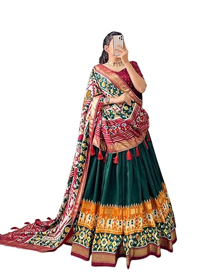 Women's Lehenga Choli | Tussar Silk With Patola Print With Foil Work For Women