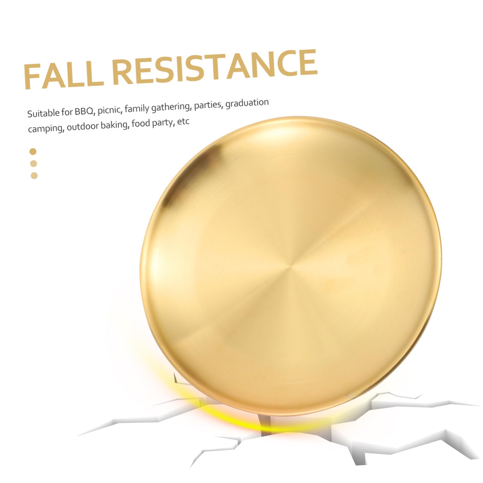 MUCKLILY 1Pc Stainless Steel Food Plate Single Layer BBQ Tray Compact Dinner Plate for Camping Parties Easy Clean Design Suitable for Family Gatherings and Outdoor Use