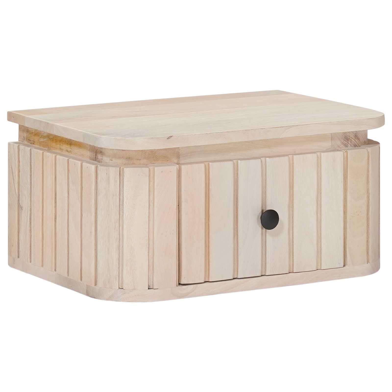Table de chevet murale en bois massif de manguier Blanc 40 x