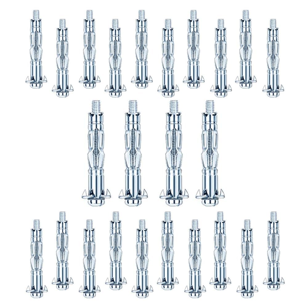 HLWGFJDY 25pcs M5×65 Heavy Duty Plasterboard Fixings, Hollow Wall Anchors Metal Wall Plugs Dry Wall Anchor Screws, Bolts Expansion Screws Bolts for Drywall Sheetrock Plaster Board Wall Fixings