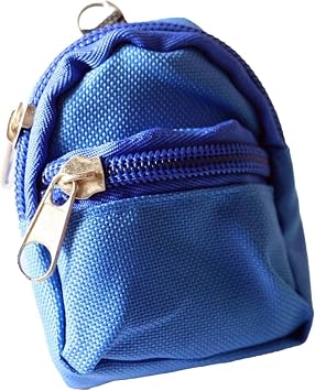 Blue Mini Doll Backpack School Bag Model Dollhouse School Accessory for 1/6 Scale Decor,Simulation Mini School Bag Model, for Doll House Furniture Decor Dollhouse Accessories