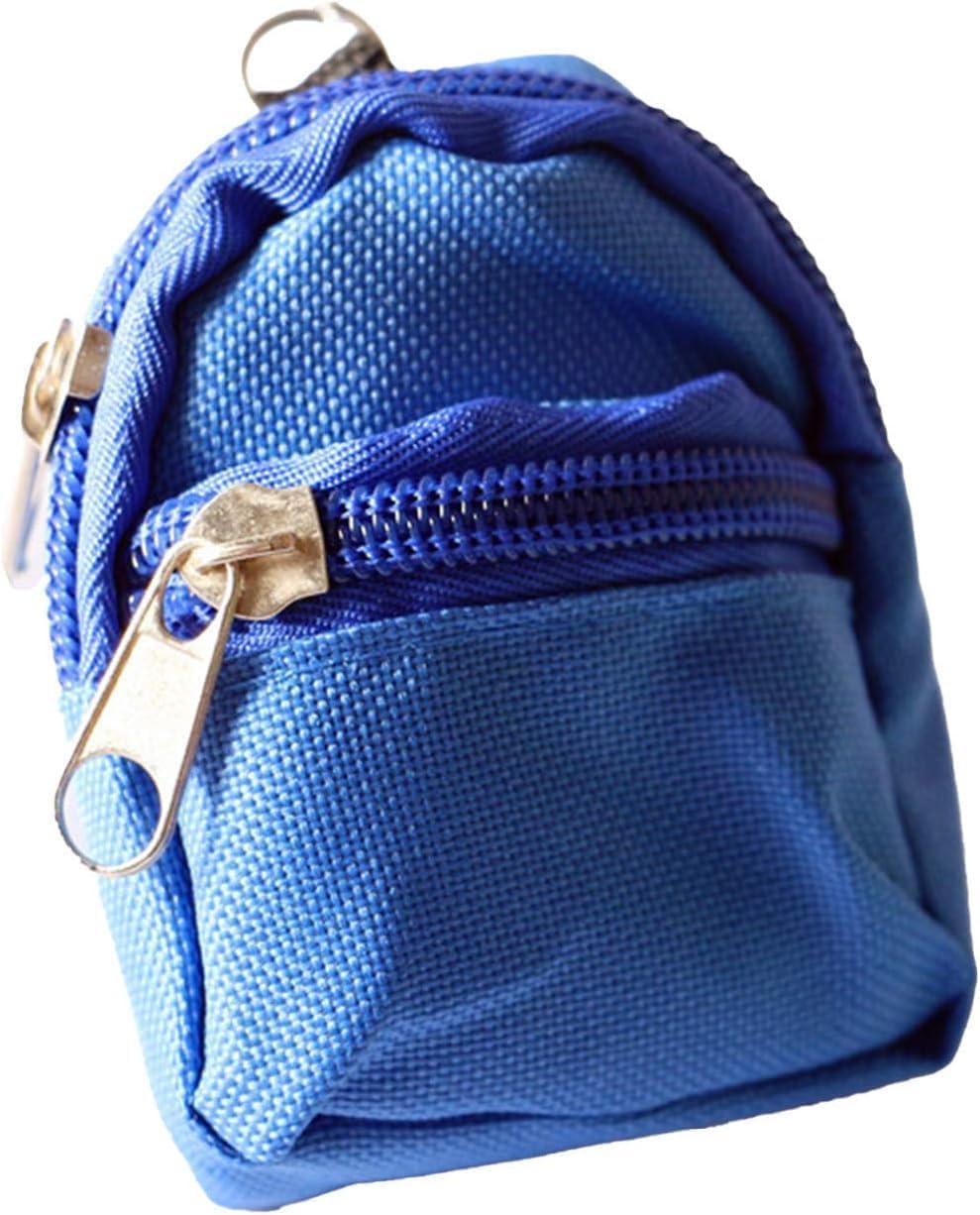 Yjemle Unisex Blue 1Pc Mini Doll Backpack School Bag Model Dollhouse Accessory For 1/6 Scale Simulation Mini School Bag, Dollhouse Décor