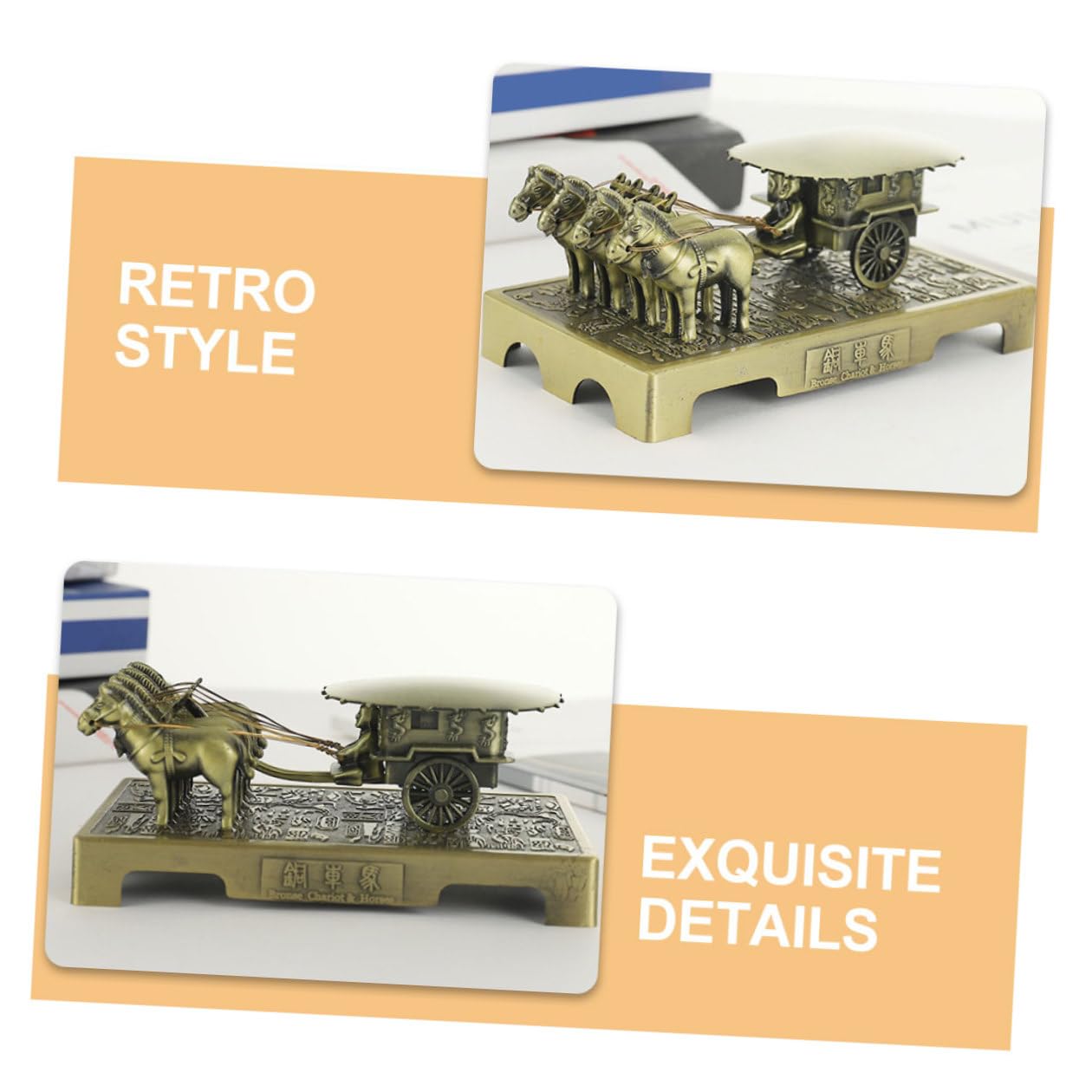 Figura Decorativa de Guerreros de Terracota para Decoración de Escritorio Interior en Aleación de Zinc Estilo Retro y Diseño Único