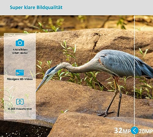 Meidase S950 4G LTE Wildtierkamera, 32MP 1296P, 30m Nachtsicht, 0.1s Bewegungserkennung, IP66...