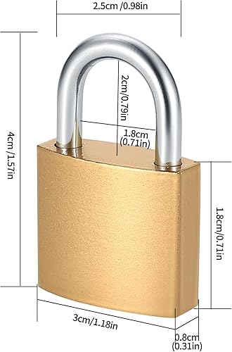 Miniatura 2 de 4 candados pequeños con llave con llaves, candados de almohadilla, candado de latón macizo con llave, cerraduras de casilleros con las mismas llaves