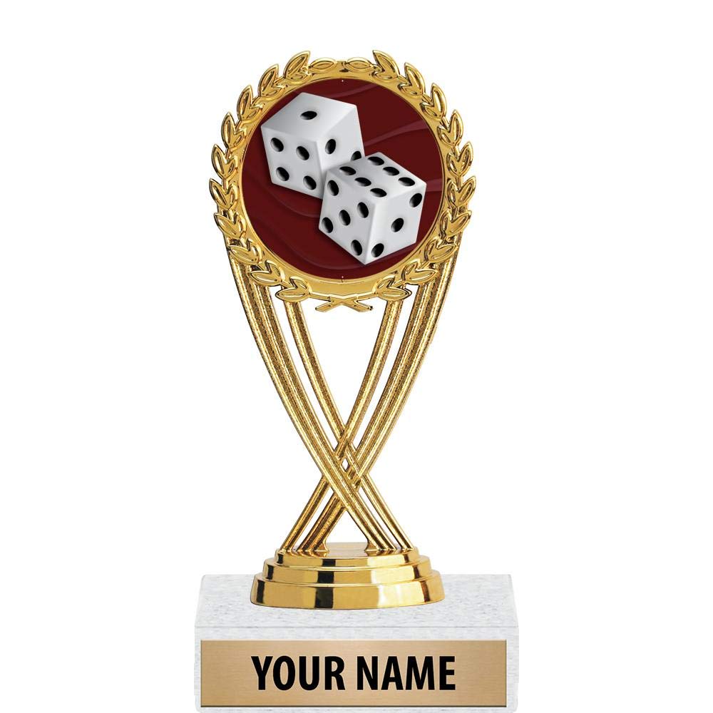 5.5" Gold Dice Trophies, Custom Olympia Dice Trophy Award Prime