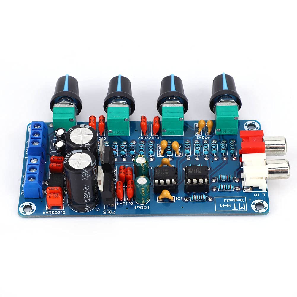 NE5532 HiFi Stereo Preamplifier Board with Treble, Mediant, Bass, Volume Control Amplifier, AC 12V, 18V, Convenient to Upgrade for Flexible use, Small Noise, Beautiful