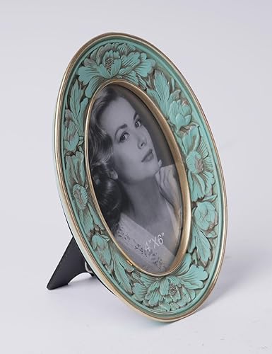 Miniatura 5 de HAUCOZE Marco de fotos de 4 x 6 pulgadas, decoración del hogar, manualidades, centro de mesa, centro de mesa de poliresina, azul, regalos artes, 8.3