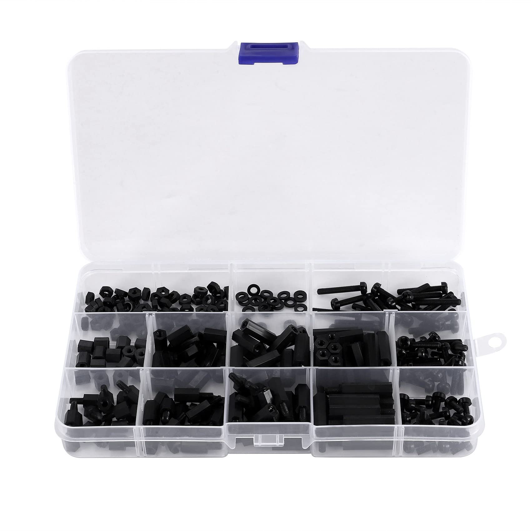 Littimoon 260PCS M3 Male Female Nylon Hex Spacer Standoff Nut Threaded Pillar PCB Motherboard Assorted Assortment Kit