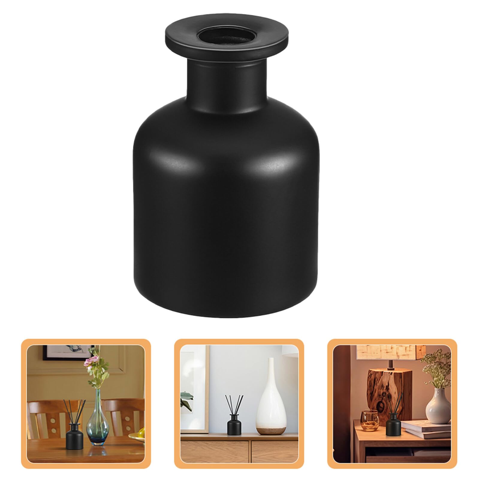 ULTECHNOVO Lot de 4 Flacons Diffuseurs en Verre Noir Mat 150 ML Réservoirs Vides Rechargeables pour Bâtonnets de Parfum Diffuseurs sans Flamme Adaptés à la Maison Bureau et Aromathérapie