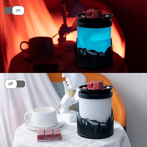 Miniatura 4 de Calentador eléctrico de cera derretida, calentador de cera con efecto de luces polares dinámicas, calentadores de cera para derretir cera perfumada,